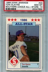 1986-donn-jennings-southern-league-all-stars-23-tom-glavine-psa10