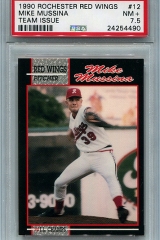 1990-rochester-red-wings-team-issue-12-mike-mussina-psa75
