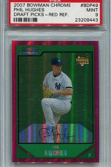 2007-bowman-chrome-draft-red-refractor-bdp49-phil-hughes-psa9