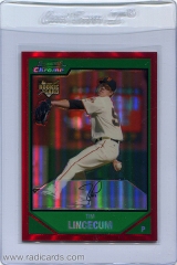 2007-bowman-chrome-red-refractor-217-tim-lincecum