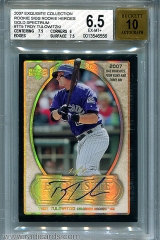 2007-exquisite-collection-rookie-signatures-rookie-heroes-autographs-gold-spectrum-rhtt5-troy-tulowitzki-bgs65