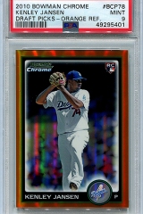 2010-bowman-chrome-draft-orange-refractor-bdp78-kenley-jansen-psa9