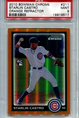 2010-bowman-chrome-orange-refractor-211b-starlin-castro-psa9