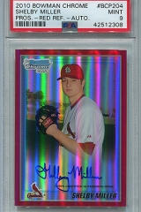2010-bowman-chrome-prospects-red-refractor-bcp204b-shelby-miller-psa9