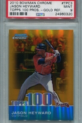 2010-bowman-chrome-topps-100-prospects-gold-refractor-tpc3-jason-heyward