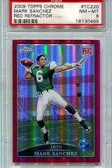 2009-topps-chrome-red-refractor-tc220-mark-sanchez-psa8